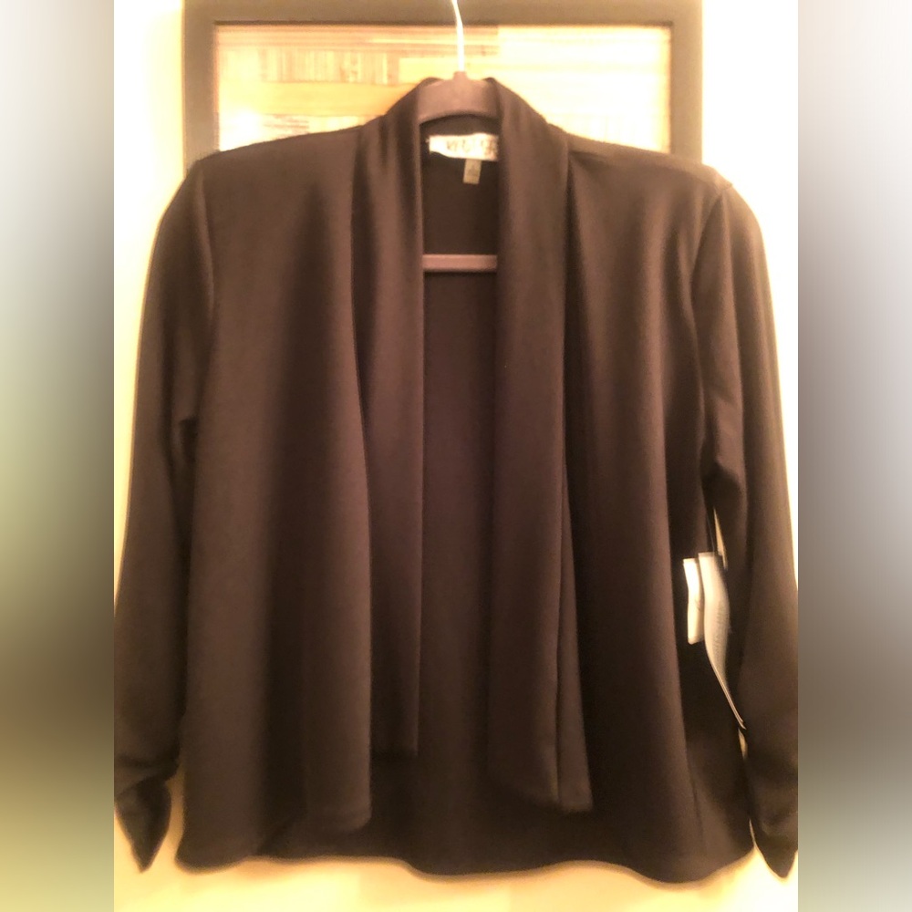 NWT Kasper Crop Dress Knit Crop Open Cardigan S